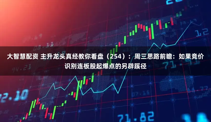 大智慧配资 主升龙头真经教你看盘（254）：周三思路前瞻：如果竞价识别连板股起爆点的另辟蹊径